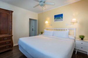 A guestroom at a Key West adults-only hotel to relax in after going on one of the sunset tours.